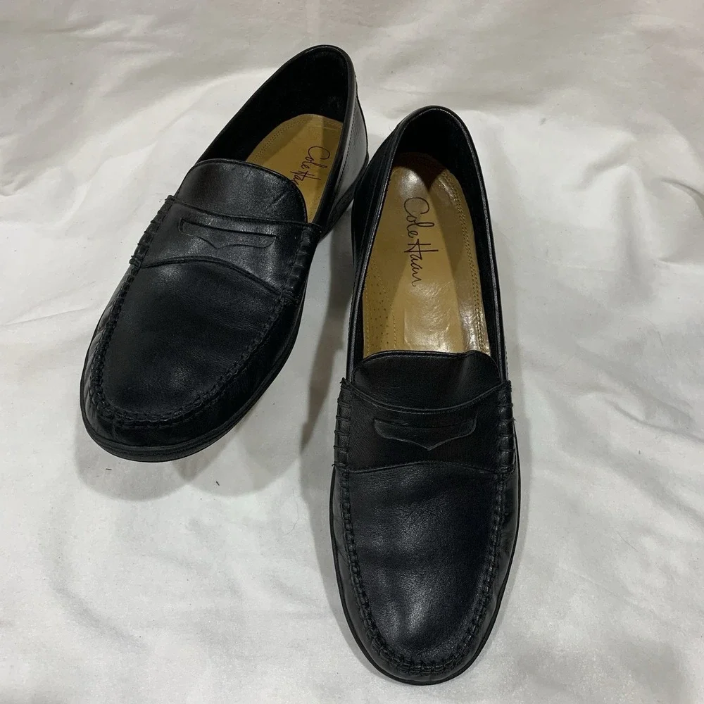 Cole Haan shoes Pinch Cup Penny Moc Slip-On Loafers Black Leather‎ C07637 SZ-12M